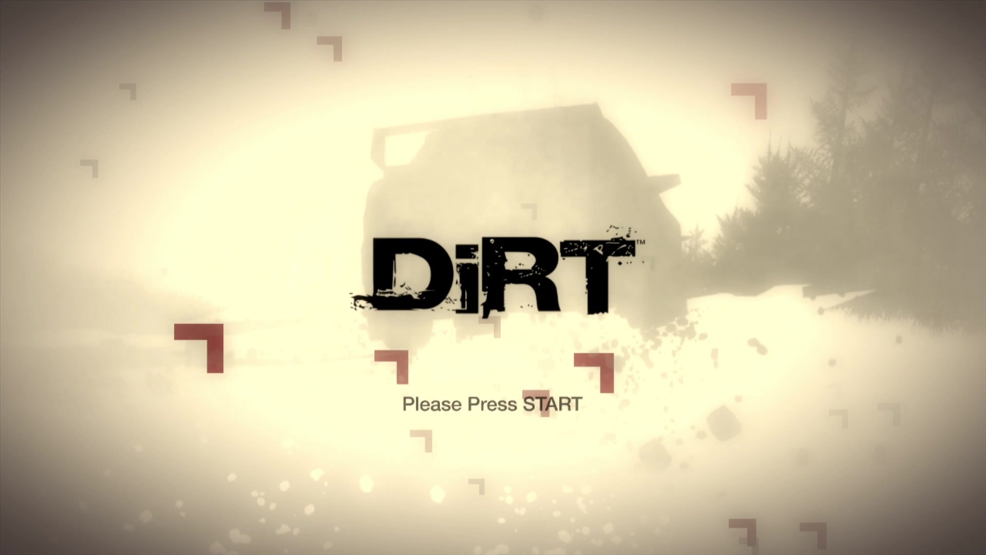 Dirt title screen for Xbox 360